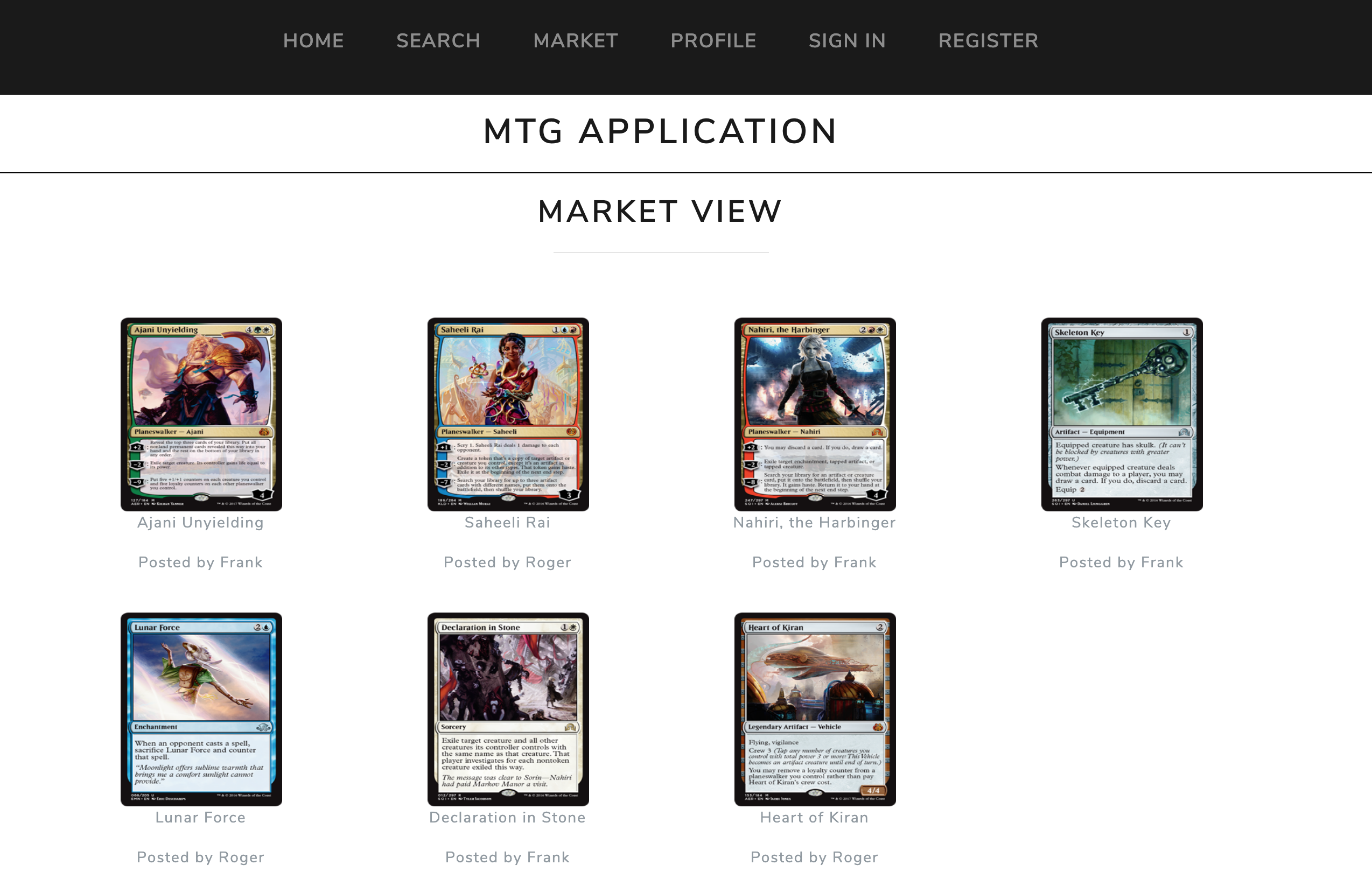 Magic the Gathering Application Preview